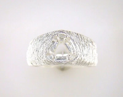Mens Trillion Cut Ring Setting Sterling Silver - Image 1 of 3
