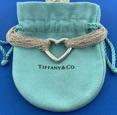 Подлинный Tiffany & Co сердце украшения сетки цепочка двадцать нитей переключения ожерелье - Изображение 1 из 4