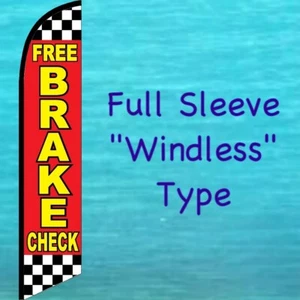 FREE BRAKE CHECK WINDLESS FEATHER FLAG Swooper Banner Auto Repair Advertising - Picture 1 of 5