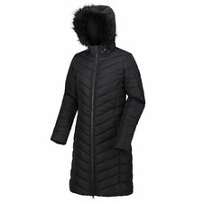 Ladies Regatta Fritha Quilted Parka Coat Jacket UK 16 Black