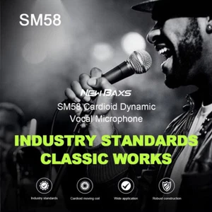 For Shure SM58 Dynamic Vocal Microphone Wired Mic with Switch and 5M XLR Cable - Picture 1 of 17