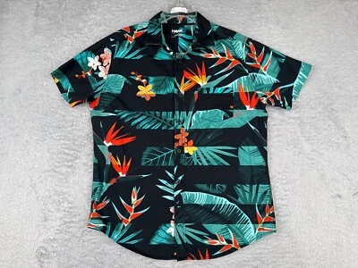 Camisa Tony Hawk Adulto Grande Azul Hoja de Palma Pájaro del Paraíso 100% Algodón Foto 1 de 4