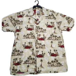 Camisa Hawaiana High Surf Para Hombre 2XL Algodón Tostado Floral Palma Playa Manga Corta - Imagen 1 de 5