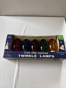 New C-9 1/4 Transparent Christmas Lamps Replacement Light Bulbs Multicolor VTG - Picture 1 of 4