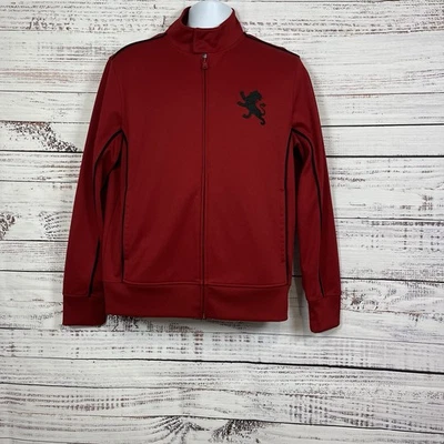 Chaqueta de Estudio Express Design Para Hombre Talla Grande Roja Cremallera Completa Manga Larga Preppy  Foto 1 de 4