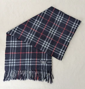 Used Burberry's Scarf Blue – Unisex Cashmere Check – Luxury Warm Winter Fashion - Picture 1 of 7