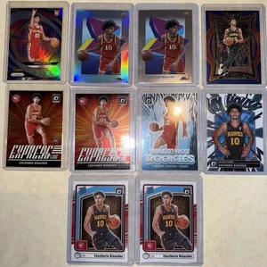2024-25 Optic Select Finest Prizm Silver Zaccharie Risacher SP RC Lot/10 Hawks - Picture 1 of 4