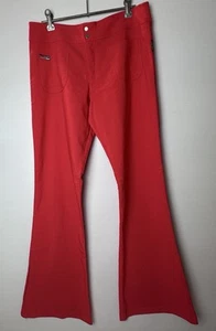 Vintage Face Off Orange Flare Pants Retro Low waist Y2K 2000s Ladies Size 14 - Picture 1 of 7