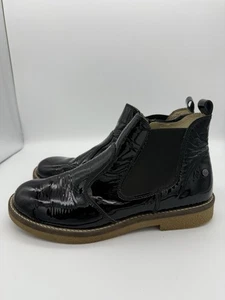 Naturino Arthur Leather Ankle Boots Kids 36 (US 4) Black Side Zip - Picture 1 of 7