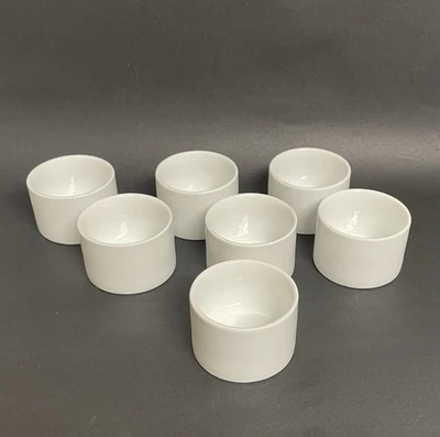 7 ct Libbey Bullion Sauce Tasting Bowls Ramekins 4 oz White Ceramic 3” Dessert - Image 1 of 4