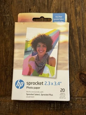 HP Sprocket 2.3 x 3.4” Zink Sticky-backed Photo Paper (20 Sheets) - Image 1 of 2