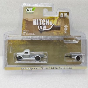 Greenlight 1:64 1950 Dodge Power Wagon 1-4 Ton Cargo Trailer Chase Varnish Set - Picture 1 of 4