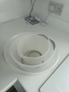 Set ciotole di miscelazione in plastica trasparente per insalata cottura torte impasto - Foto 1 di 1