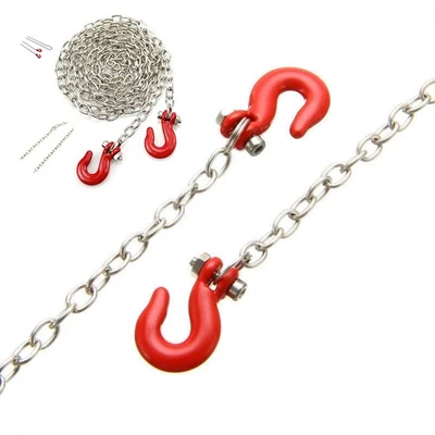 Tow Chain W/ Trailer Hook For RC Car 1:10 RC Crawler Accessories Truck Truggy - Image 1 of 4