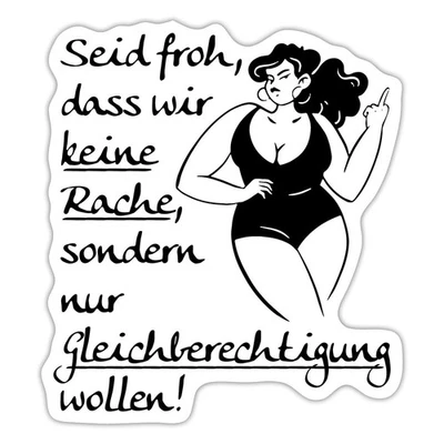 SPREADSHIRT Gleichberechtigung Statt Rache Feminismus Zitat Aufkleber Sticker