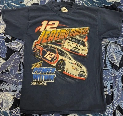 Rare Vintage Jeremy Mayfield Nascar #12 Large Print Graphic T-shirt Size Large — 第 1/4 张图片