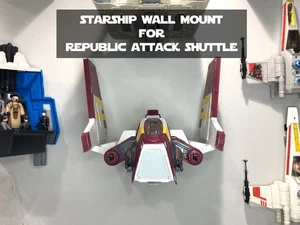 Starship Wall Mount for 2010 Star Wars The Clone Wars Republic Attack Shuttle - Picture 1 of 8