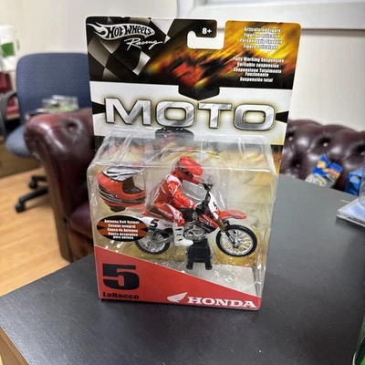 Hot Wheels Racing MOTO Mike LaRocco No5 фигурка Honda Motocross — новая запечатанная - Изображение 1 из 4