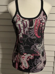 Athleta Pavitra Paisley Racerback w/built In Bra Workout Running Gym Tank Sz M - Picture 1 of 8