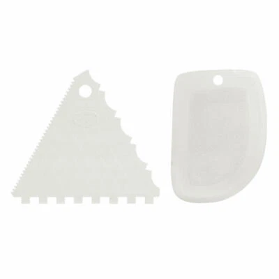 Dr Oetker Kitchen Tools Classic Cake Comb and Dough Scraper Set Silver 12cm - Image 1 of 3