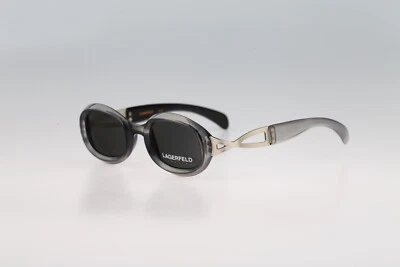Lagerfeld 4128 31, Vintage 90s gray steampunk oval sunglasses women, NOS Foto 1 de 4