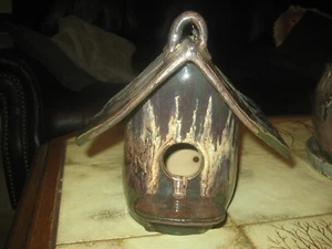 Ceramic Birdhouse Hand Made Pottery Free Shipping - Picture 1 of 12