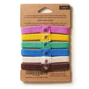 Hair Ties _ Organic, Biodegradable _ 6 Pack _ Multi-colour _ Wild and Stone - Picture 1 of 5