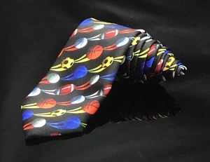 Green Dog Men’s Balls Sports Tie Black NeckTie - Picture 1 of 5