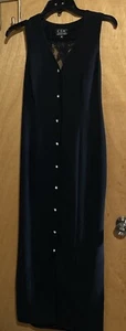 Schwarzes festliches Kleid volle Länge Größe 4 90er Vintage Caren Desiree Company Petites - Bild 1 von 7