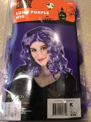 Totally Ghoul Long Purple Wig Halloween Wig Costume, New In Package - Image 1 of 2