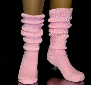 Slouch Scrunchie Knee Socks Hooters Uniform Long  Women's Cotton School Flaw New - Picture 1 of 38