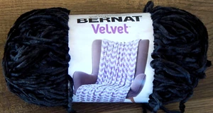 New Bernat Velvet Bulky Yarn "BLACKBIRD" #32002 315 yds. Soft Comfy Dark Black - Picture 1 of 3