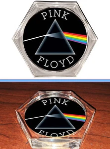 Pink Floyd The Dark Side of the Moon Hexagon Acrylic Coaster n Real Cork Backing - Picture 1 of 4