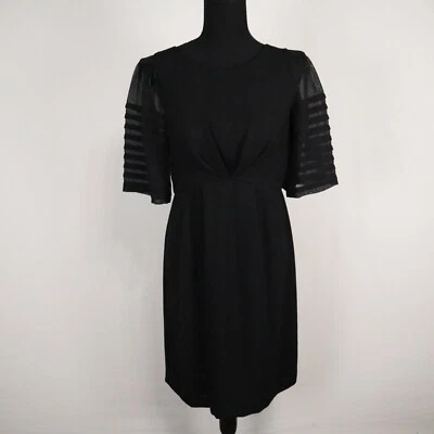 Vestido Max & Cleo Mujer 8 Volantes Transparentes Formal Fiesta Negro Manga Corta Nuevo con Etiquetas Foto 1 de 4