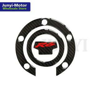 Carbon Fiber Tank Cover Pad Gas Cap Sticker For Yamaha R6 YZFR6 YZF600 2001-2018 - Picture 1 of 5