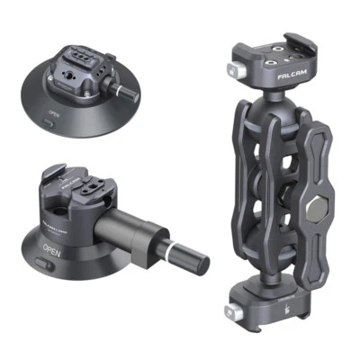 Black Portable Air Pump Type Vacuum Suction Cup Mount Holder Bracket - Image 1 of 4