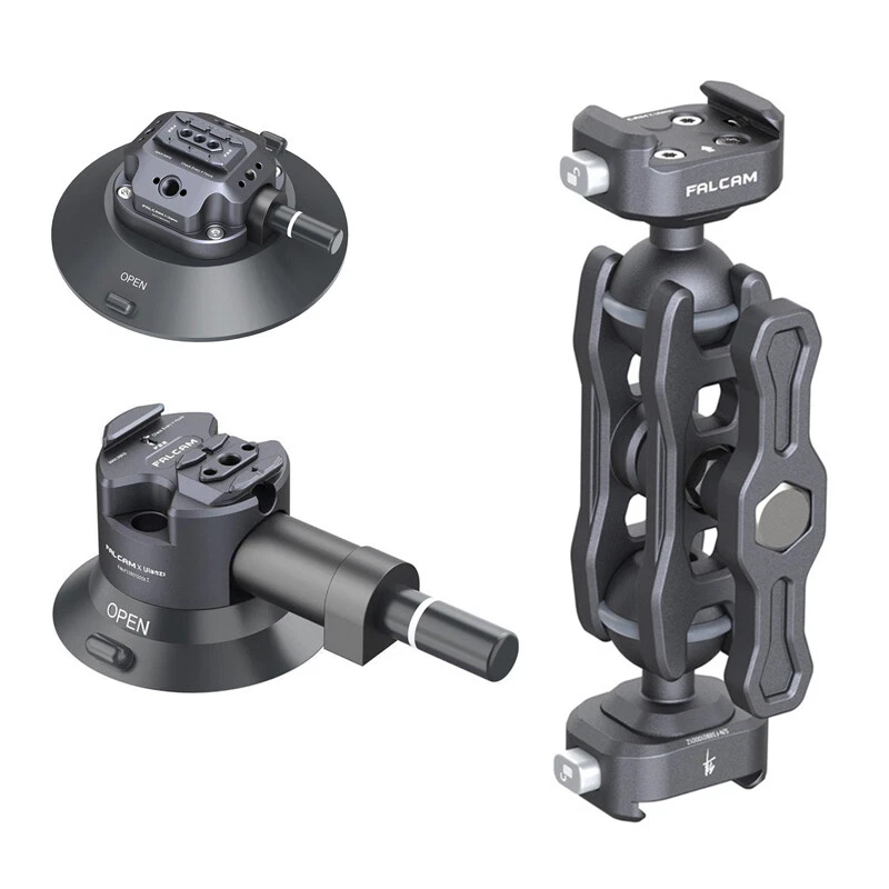 Black Portable Air Pump Type Vacuum Suction Cup Mount Holder Bracket - Image 1 of 4