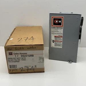 Cutler-Hammer DG221URB Non-Fusible Safety Switch 30A 2-Pole 240V Outdoor Type 3R - Bild 1 von 18