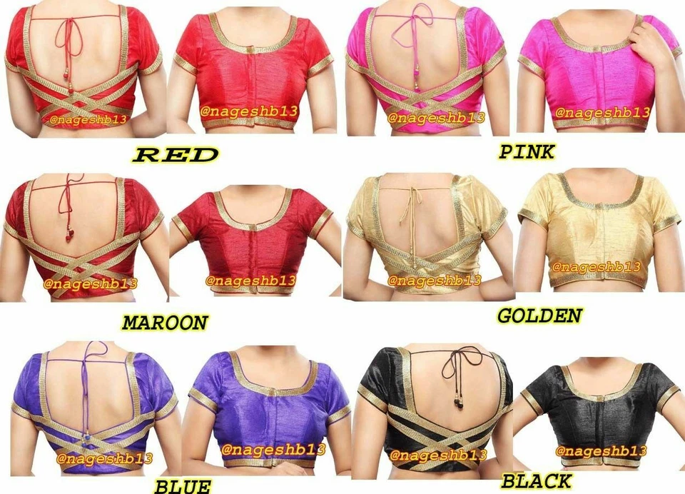 Blusa sari confeccionada, blusa lista para usar, blusa sari de diseñador, top corto Foto 1 de 1