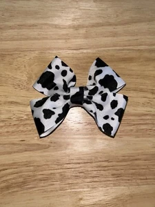 Cow Print Hair bow - Picture 1 of 2