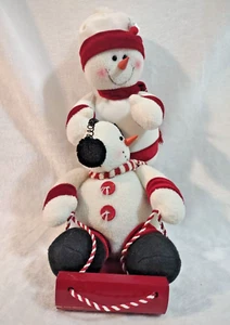 Hobby Lobby Weihnachten Schneemann Kinder Rodeln Plüschfigur RAR - Bild 1 von 11