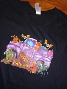 Women's Happy Halloween Graphic Halloween T-Shirt Sz Large - Picture 1 of 2