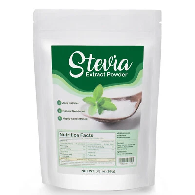 3.5oz Stevia Powder Premium Pure Nature Extract Sweetener 0 Cal Sugar Substitute - Image 1 of 4