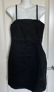 Zara Authentic Denim BY TRF Women’s Black Denim Spaghetti Strap Dress- Small - Picture 1 of 7