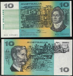 1990 Australia About Extra Fine $10 MEV500685 Fraser Higgins Banknote issue r312 - Picture 1 of 1