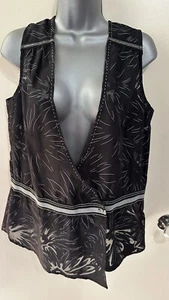 Captain Tortue Trend Black Sleeveless Devore Top Size 40 UK 12 BNWT - Picture 1 of 16