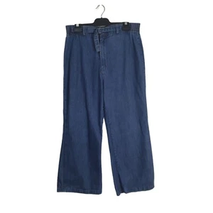 Montgomery Ward Vintage 70s Womens Size 14 Cotton Denim High Rise Wide Leg Jeans - Picture 1 of 12
