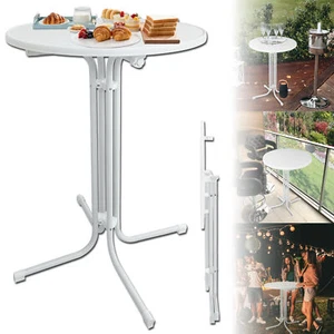 110cm Stehtisch Bistrotisch Partytisch Klappbar Klapptisch Gastronomie Rund Weiß - Bild 1 von 12