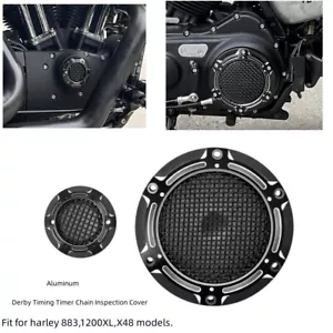 Black CNC Derby Timing Timer Chain Inspection Cover For Harley Sportster XL883 - Picture 1 of 11