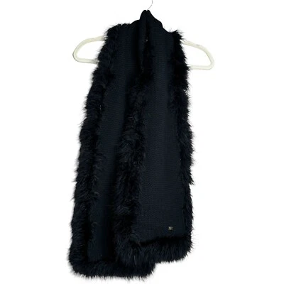 Sonia Rykiel Pañuelo Negro 100% Lana con Plumas Foto 1 de 4